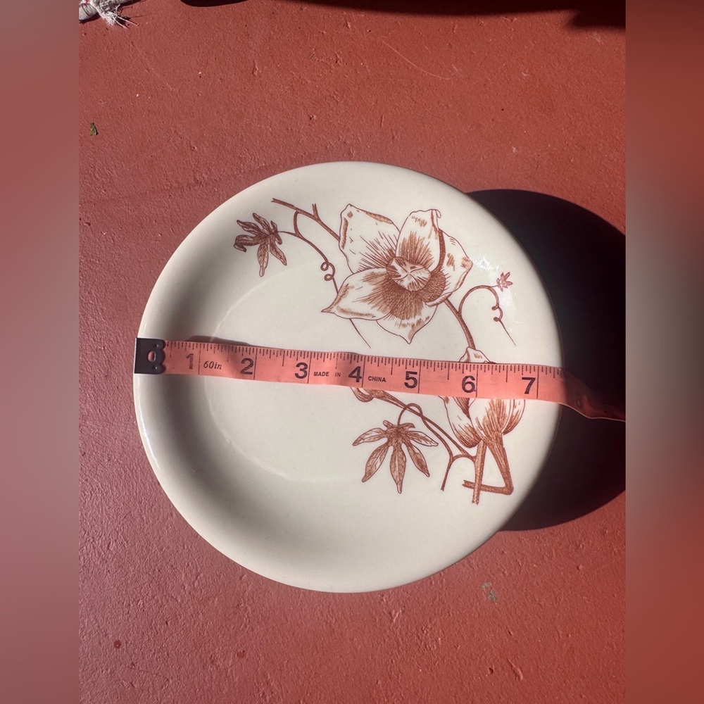 50s Vintage Set Russel Wright American Modern Floral Salad Plate - Picture 4 of 6
